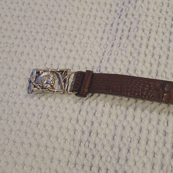 Brighton Accessories - Brighton Vintage Panda bamboo Buckle Leather Belt Size M